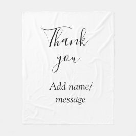 Thank you add name message simple stylish calligra fleecedecke