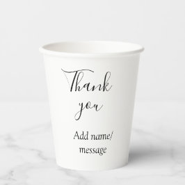 Thank you add name message simple stylish calligra pappbecher