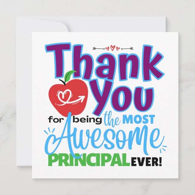 Thank You Awesome Principal Appreciation Karte (Vorderseite)