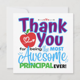 Thank You Awesome Principal Appreciation Karte