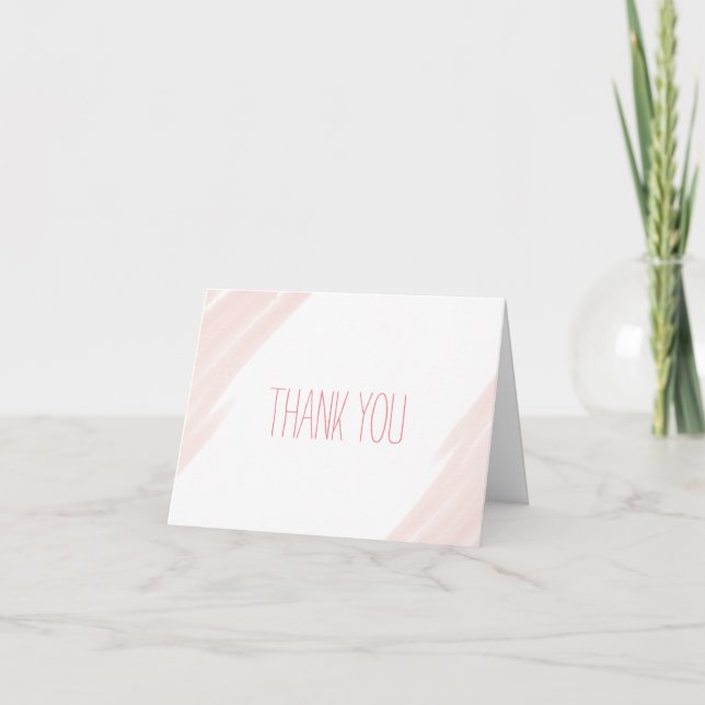 Thank you Baby Shower Card Blush Watercolor Dankeskarte (Vorderseite)