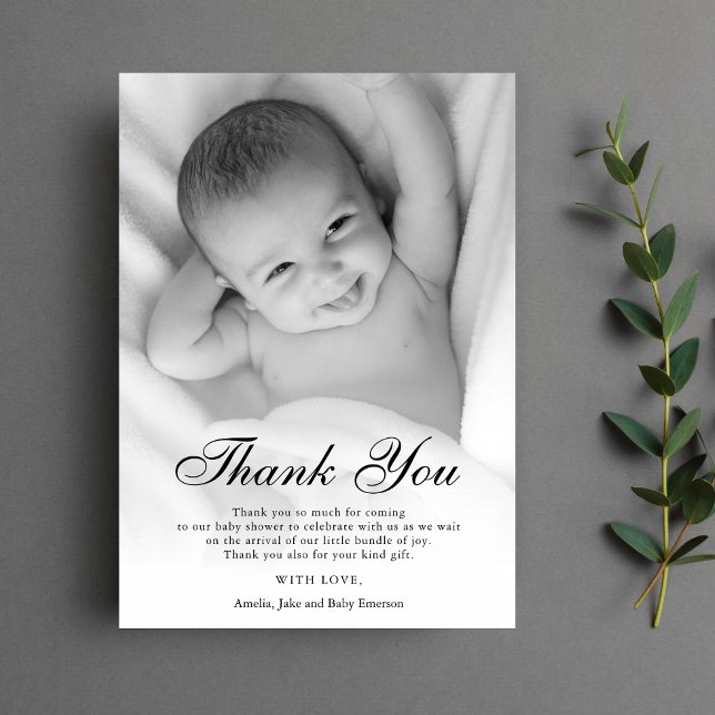 Thank You Baby Shower Personalized Photo Custom Dankeskarte (Von Creator hochgeladen)