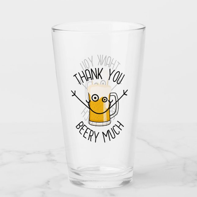 Thank You Beery Much - Silly Face Glas (Vorderseite)