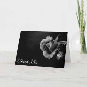 Thank You Black and White Rose Card Dankeskarte