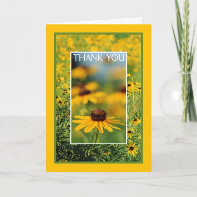 Thank You - Black-Eyed Susans Greeting Card Dankeskarte (Vorderseite)