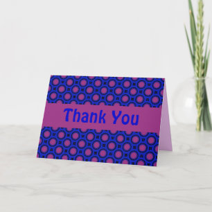 Thank You blue and purple dots Dankeskarte