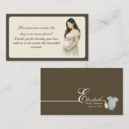 Thank You Boho Baby Shower Asian Mom to be  Begleitkarte