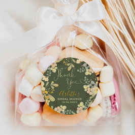 Thank you boho floral autumn chic bridal shower runder aufkleber