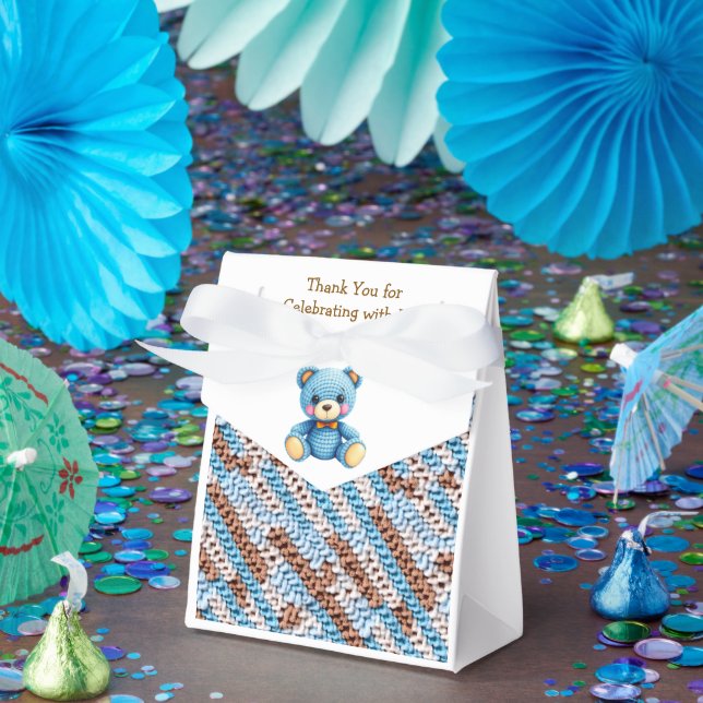 Thank You | Boy's Teddy Bear Baby Shower Geschenkschachtel (Party)