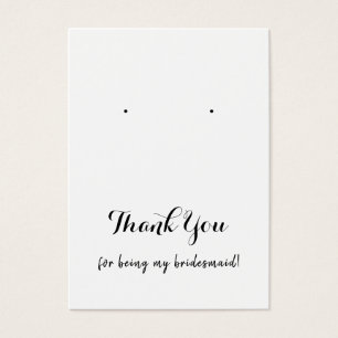 Thank You Bridesmaid Earring Display Cards