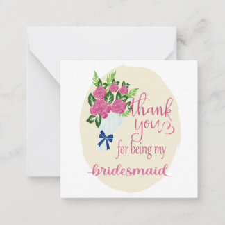 Thank you Bridesmaid Mitteilungskarte