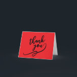 Thank You Bright Red Classical Unique Simple Card Dankeskarte<br><div class="desc">Specific,  plain,  eyecatching template at affordable price. Choose from variety of different card designs,  types and fonts.</div>