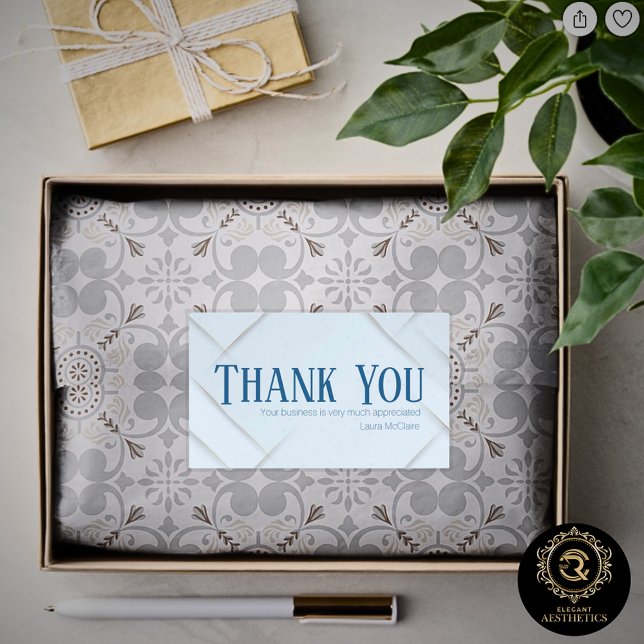 Thank You Business Sticker Baby Blue & Royal Blue (Von Creator hochgeladen)