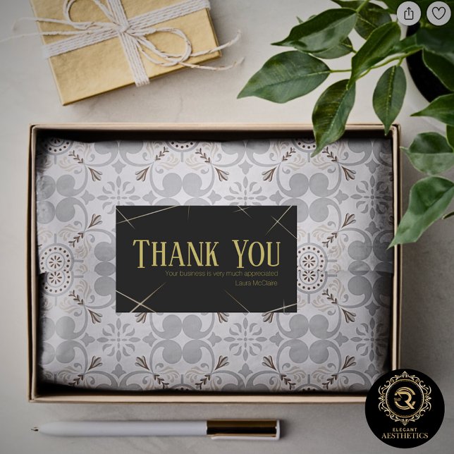 Thank You Business Sticker Black & Gold (Von Creator hochgeladen)
