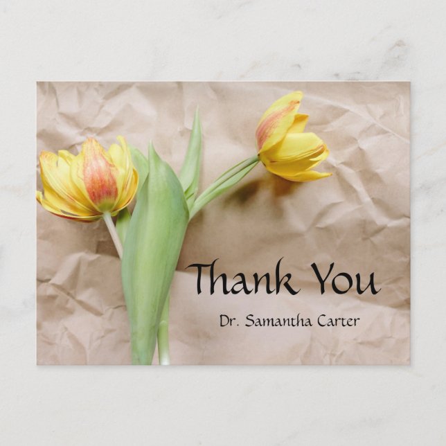 Thank You Card operation doctor hospital floral Postkarte (Vorderseite)