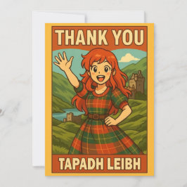Thank You Card - Scottish Anime Girl in Highlands Dankeskarte