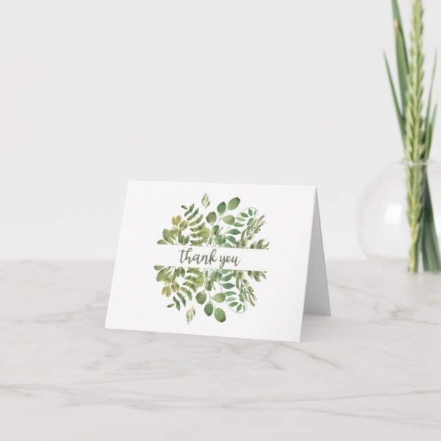 Thank You Card with Greenery Karte (Vorderseite)