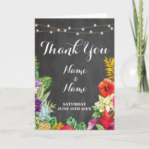 Thank You Cards Bridal Tropical Lights Wedding Dankeskarte