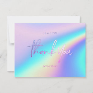 Thank You Cards Faux Foil Holographic Postcard Postkarte
