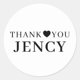 Thank You Christian Faith Heart Design Runder Aufkleber