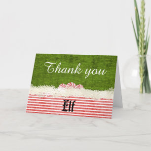 "Thank You" Christmas Elf Theme Green/Red/white Dankeskarte