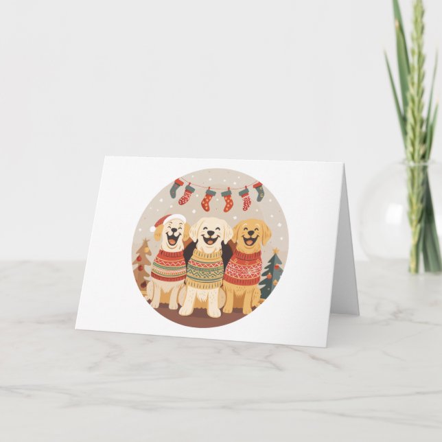 Thank You Christmas Labrador Retriever Dogs Dankeskarte (Vorderseite)