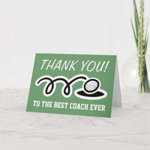 Thank you coach   golf greeting cards dankeskarte