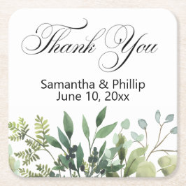 Thank you coaster wedding favors rechteckiger pappuntersetzer