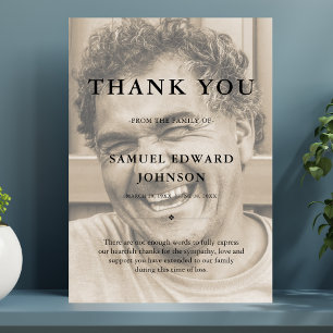 Thank You Custom Funeral Photo Sympathy Grief Loss Dankeskarte