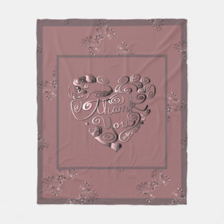"Thank you" Dusty Rose Fleece Blanket