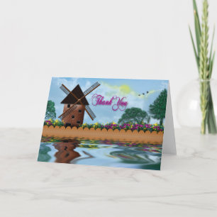 Thank you - Dutch Windmill Dankeskarte