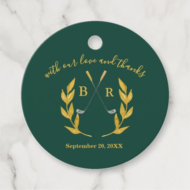 Thank You Elegant Custom Golf Theme Wedding Geschenkanhänger (Vorderseite)