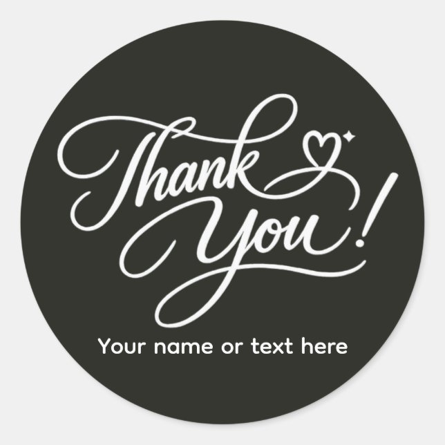 Thank You elegant sticker (Vorderseite)