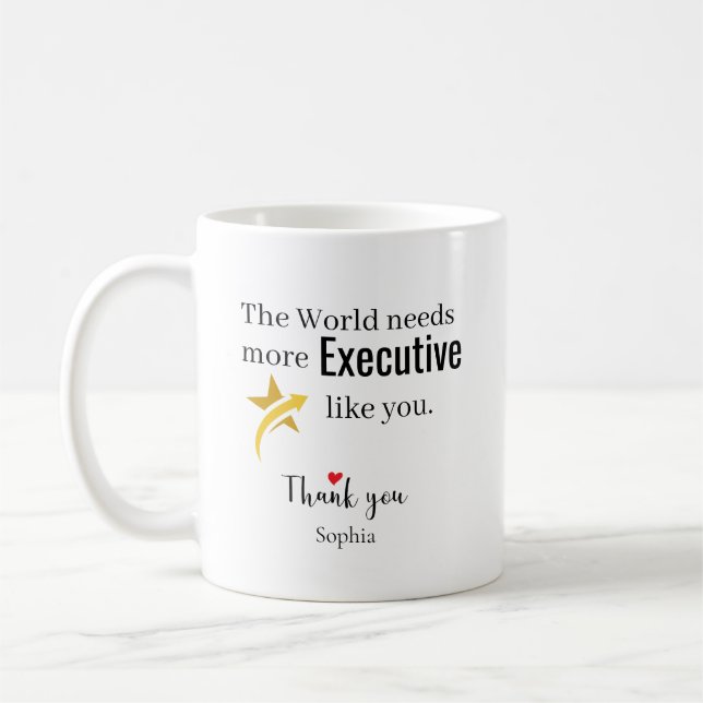 Thank You Executive — Custom Name Kaffeetasse (Links)