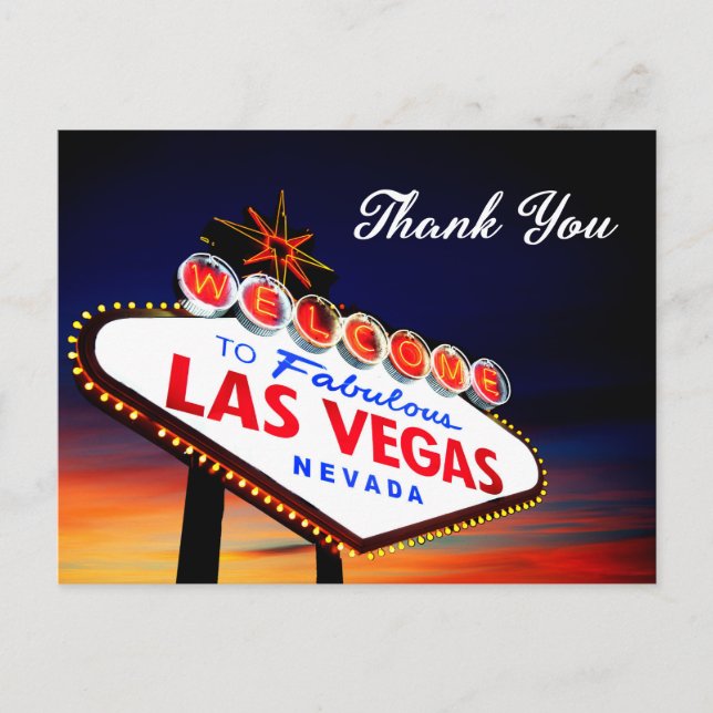 Thank You - Fabulous Las Vegas Nevada Sign Postkarte (Vorderseite)