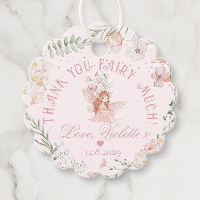 Thank you Fairy Much Fairy 1st Birthday Magical Geschenkanhänger (Vorderseite)