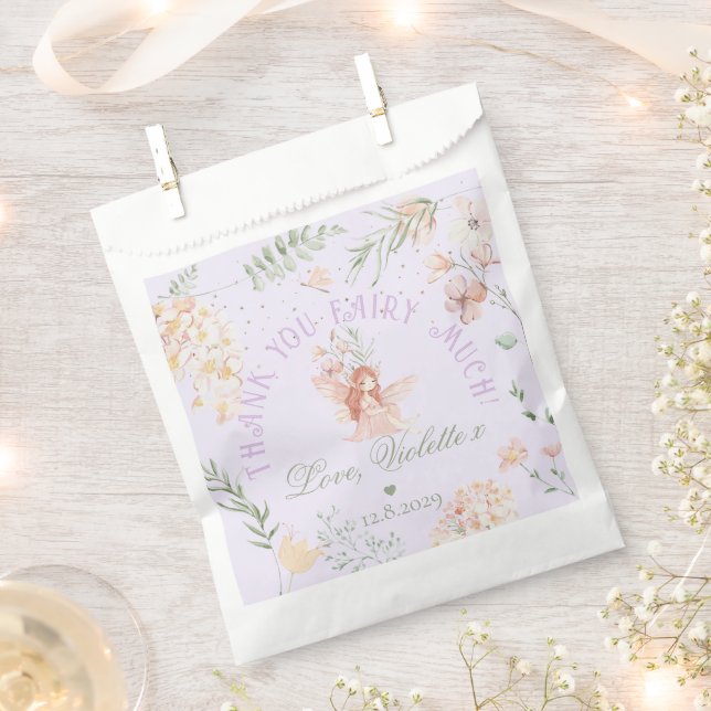 Thank you Fairy Much Fairy 1st Birthday Purple Geschenktütchen (Ausgeschnitten)