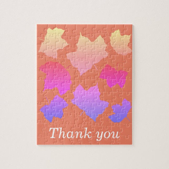 Thank You Fall Leaf Patterns Leaves Puzzle (Vertikal)