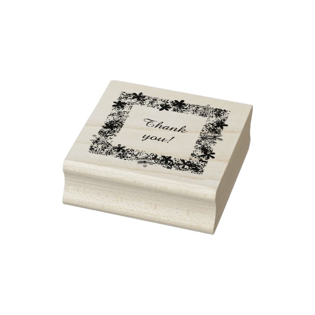 Thank you floral border rubber stamps gummistempel (Stempel)