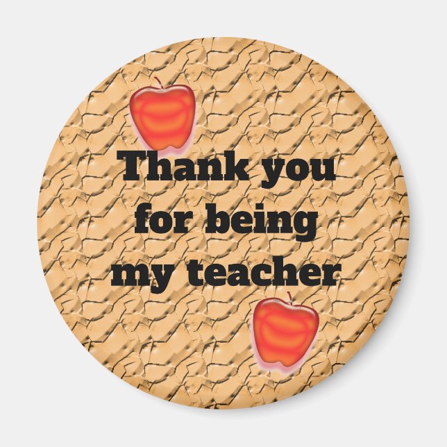 Thank You For Being My Teacher Apple Appreitation Magnet (Vorne)