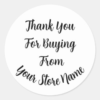 Thank You For Buying Custom Business Short Name Runder Aufkleber