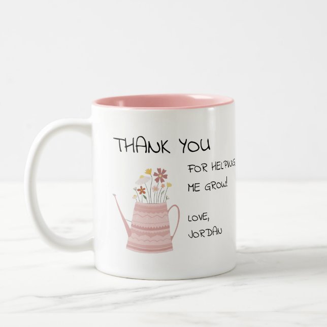 Thank you for Helping me Grow Zweifarbige Tasse (Links)
