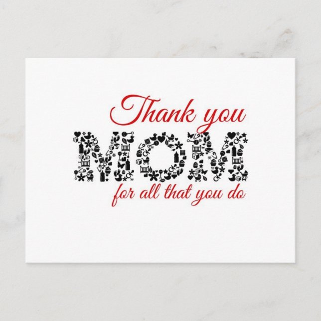 Thank you for Mom all that you C Postkarte (Vorderseite)