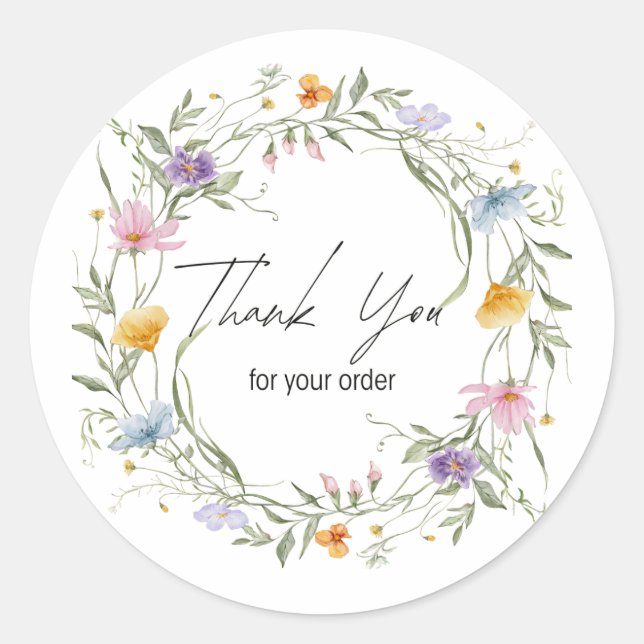 Thank You For Order Round Sticker (Vorderseite)