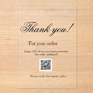 Thank you for purchase pink family business detail acryleinladungen