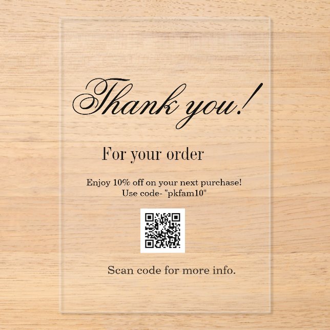 Thank you for purchase pink family business detail acryleinladungen (Vorderseite)