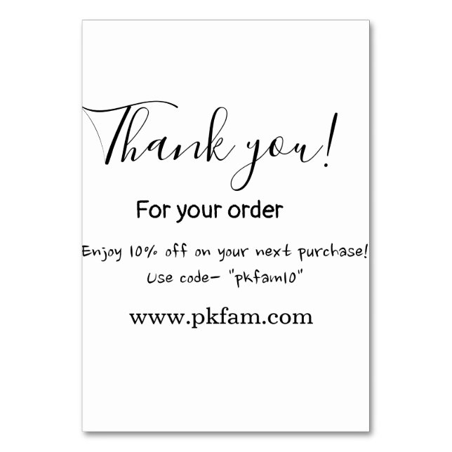 Thank you for purchase pink family business detail tischnummer (Vorderseite)