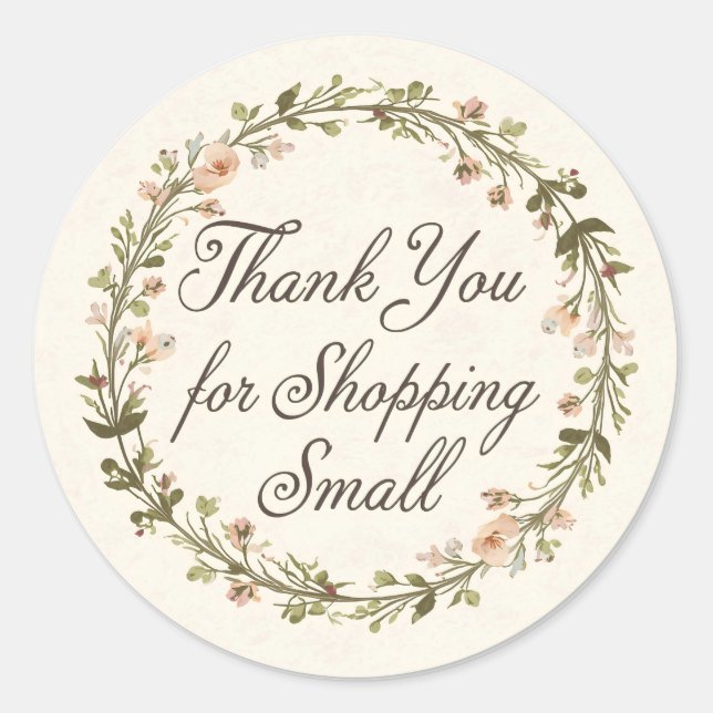 Thank You for Shopping Small Round Sticker  (Vorderseite)
