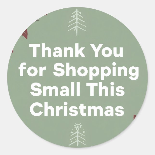 Thank You for shopping Small This Christmas Runder Aufkleber (Vorderseite)