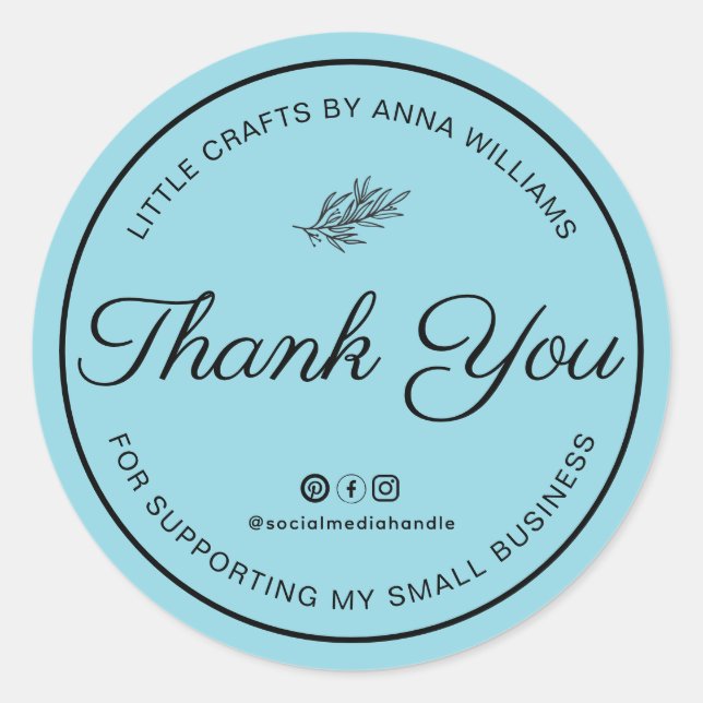 Thank You For Supporting My Small Business Runder Aufkleber (Vorderseite)